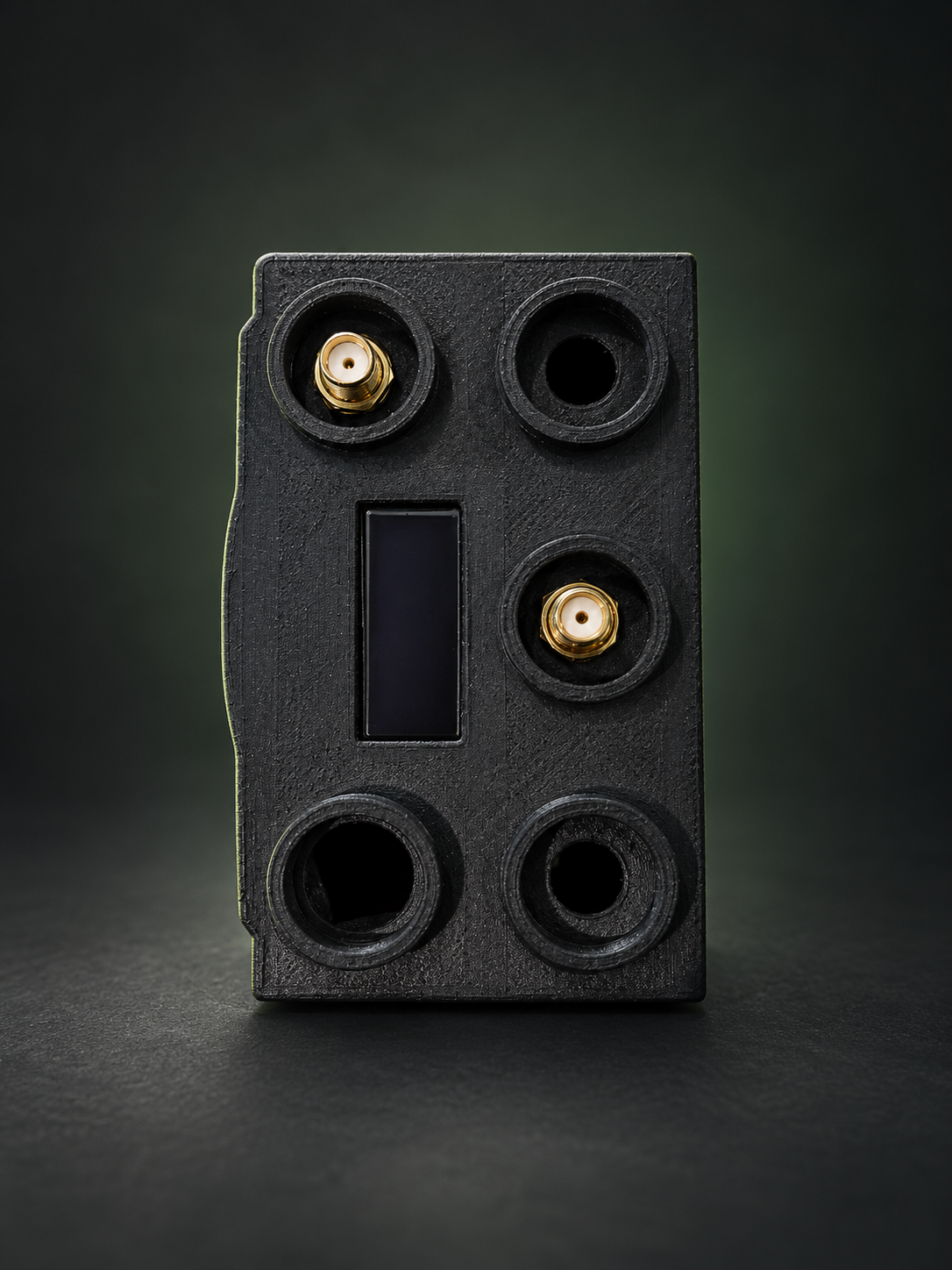 Top view of the Raptor node showing OLED and antenna connections